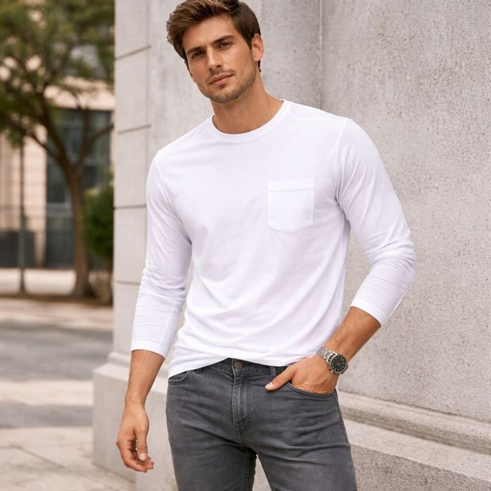 Michael Kors Men’s Modern-Fit Stretch Long-Sleeve T-Shirt – Size M - Picture 3 of 6